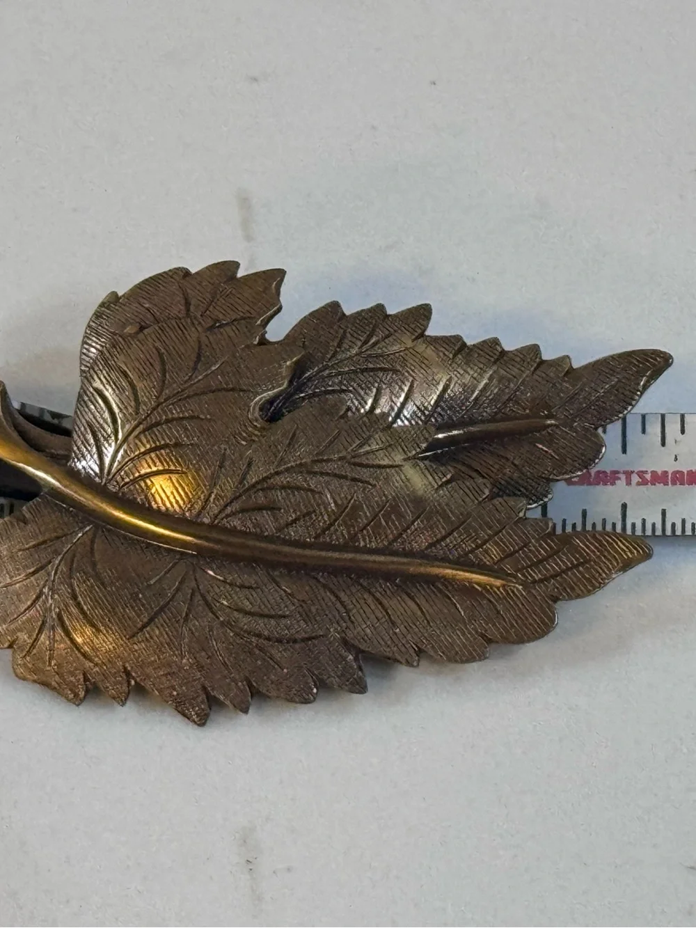 Vintage Fall Autumn Double Leaf Brooch Brass Bronze Tone Brooch Pin Metal